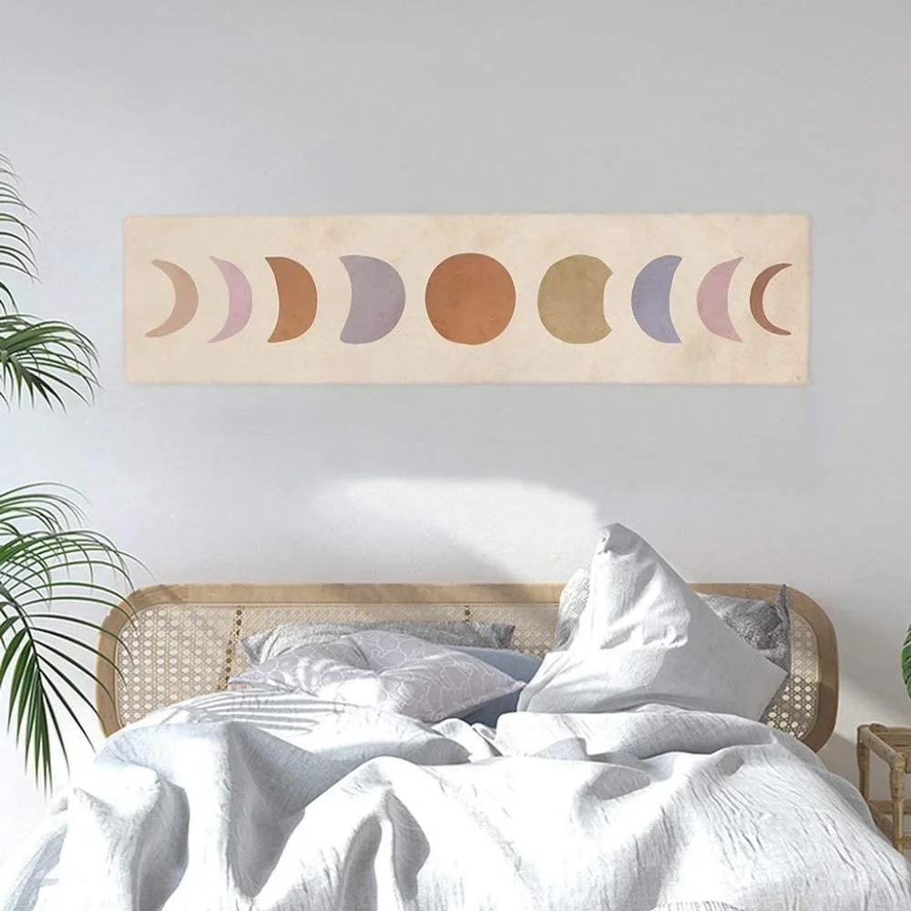 Bohemian Moon Phases Minimalist Dorm Tapestry/Wall Decor Patio/Living Room